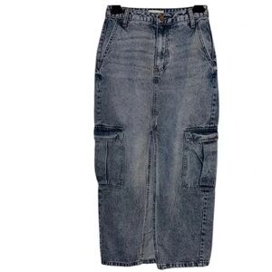Love Fire Denim Skirt Maxi Cargo Size 1